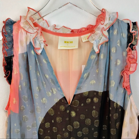 Sleeveless multicolored blush silk - Picture 3 of 8